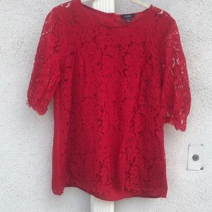 Red lace blouse
